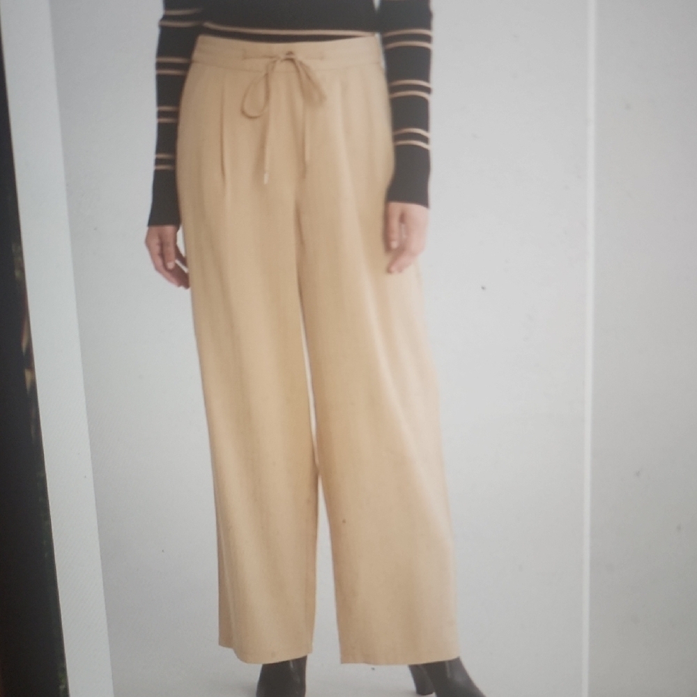 Laundry By Shelli Segal Wide-Leg Trousers Size S Camel